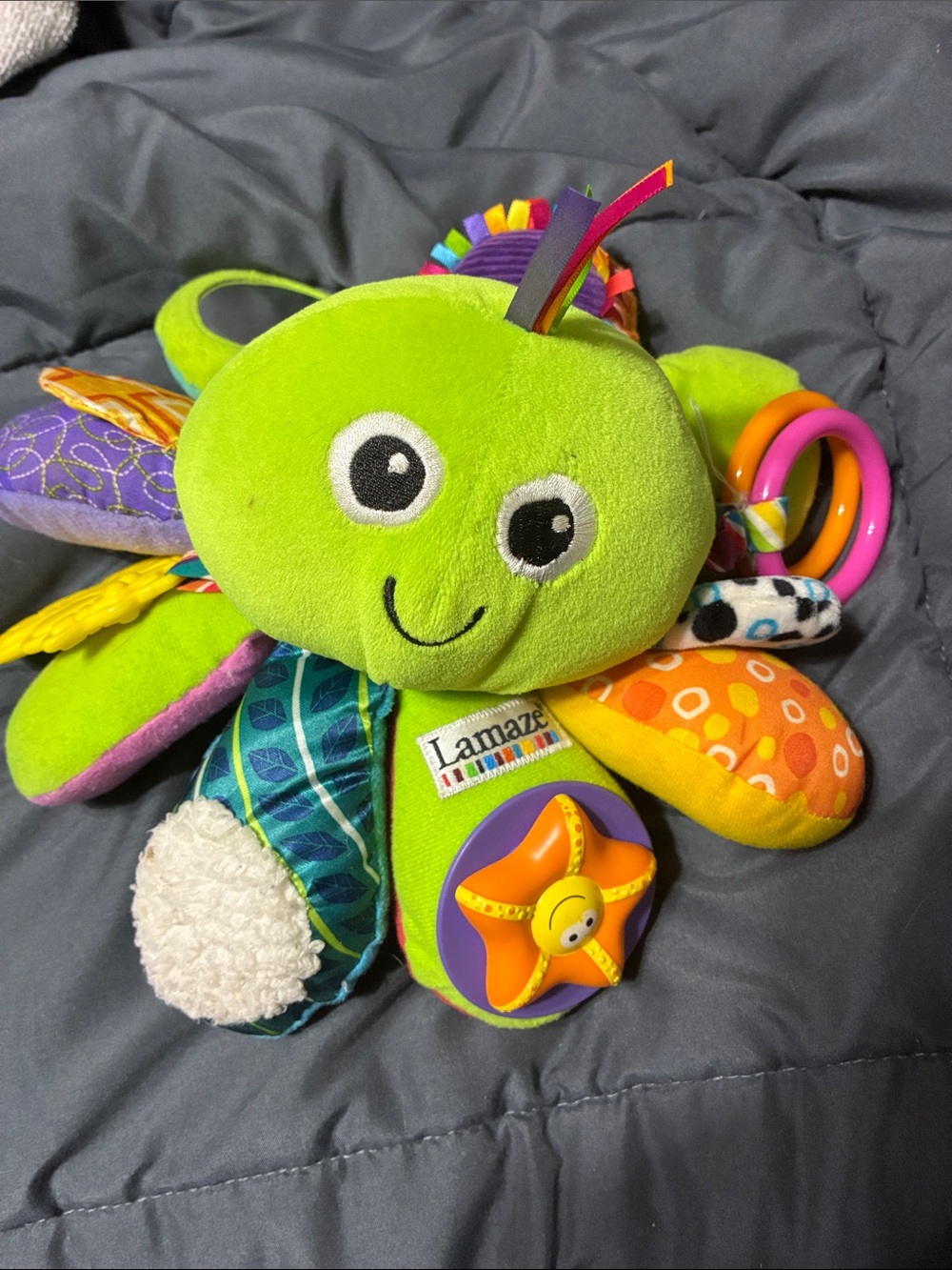 Lamaze Lime Green Octopus Multi-Texture Sensory Plush